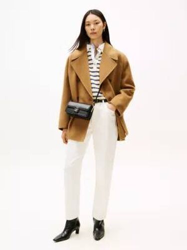 Caban Croisé En Laine Mélangée