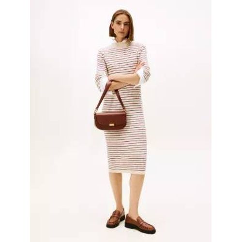 Robe Pull Midi À Torsades Et Col Cheminée