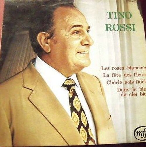Disque Vinyle 33t Les Roses Blanches / La Fete Des Fleurs / Cherie Sois Fidele / Dans Le Bleu Du Ciel Bleu / Cerisier Rose Et Pommier Blanc / Ton Mariage / J4ai Garde Ta Photo