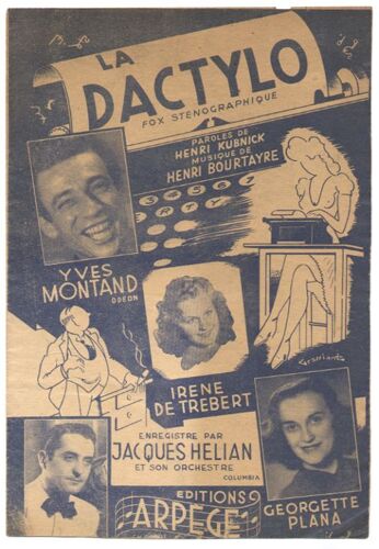 La Dactylo (Fox Sténographique) / Henri Kubnick, Henri Bourtayre / Partition Originale 1947