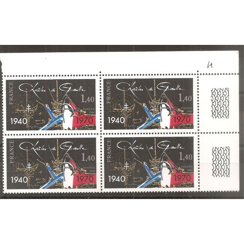 2114 (1980) Charles De Gaulle N** En Bloc De 4 (Cote 4,6e) (6973)