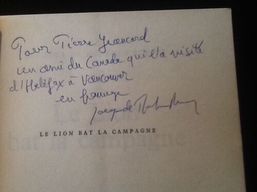 [Bel Envoi Autographe Signé] Jacques De Bourbon Busset - Le Lion Bat La Campagne (Edition Originale Du Service De Presse)