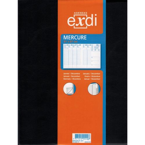 Exdi Agenda Semainier Mercure 21 X27 Cm 1s / 2p Noir