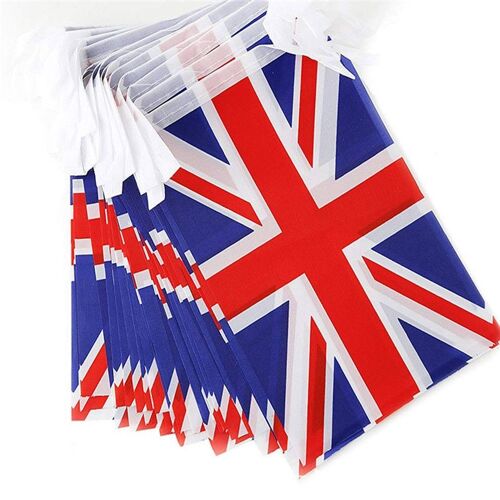 Xm Drapeau De La Grande Bretagne Décoration De Fête Drapeau Britannique Jack Double Face Drapeau Patriotique De Festival De Jardin En Plein Air 20 Pièces 9 M