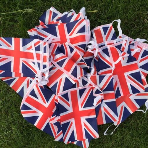 Xm 9m 30 Pièces Union-Bruant Grande-Bretagne Drapeau Fête Décoration Britannique Jack Double Face Patriotique Extérieur Jardin Festival Drapeau