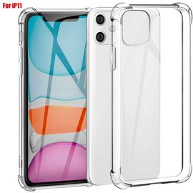 Xm Coque De Protection Antishock Silicone En Gel Tpu Avec Absorption Protection Caméra Pour Iphone 11 Transparent