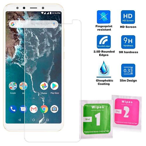 Xm Protecteur D'écran Compatible Avec Xiaomi Mi A2 / 6x Verre Trempe Premium 03mm 9h 2.5d Plat Anti Choc Rayures Avant