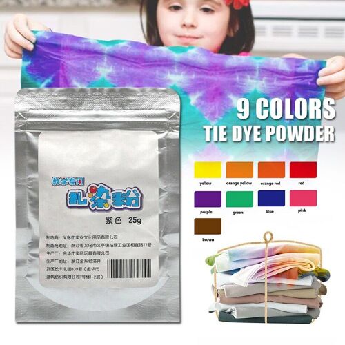 Xm 9 Couleurs Bricolage Textile Peinture Coloré En Une Étape Cravate Colorant Poudre Kit Eau Froide Vêtements Colorés Cravate Colorant Kit Pigment Peinture Outil