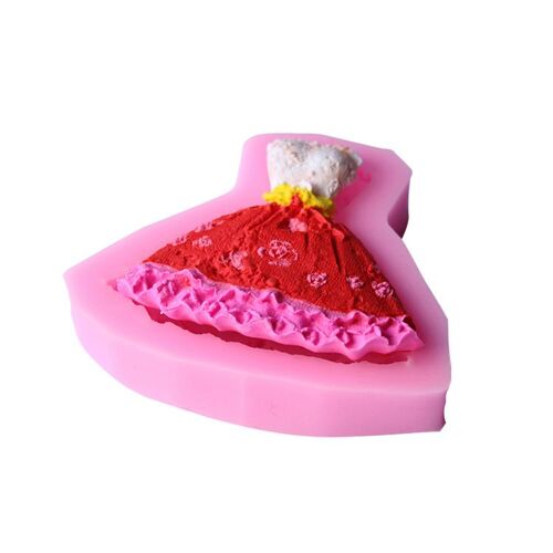 Xm Moule À Gâteau En Silicone Belle Robe Décoration De Gâteau En Forme De Silicone Moule À Gâteau Au Chocolat Fondant 3d De Qualité Alimentaire