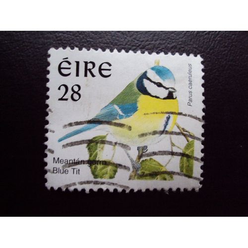 Irlande...28 Eire..Série Oiseaux.La Mésange Bleue.Parus Caeruleus.Blue Tit.Meantan Gorm. Oblitéré.