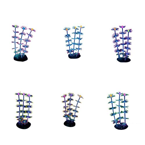 Xm Multicolore Artificiel Corail Plante Silicone Aquarium Décoration Plante Fluorescente Aquarium Eau Herbe