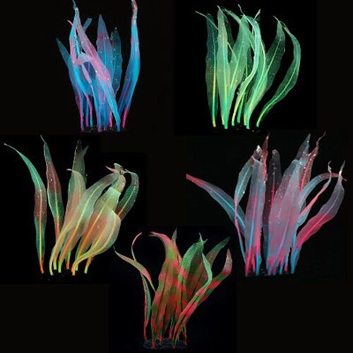 Xm Décoratif Doux Algue Artificielle Silicone Varech Ornement Brillant Effet Aquarium Aquarium Aménagement Paysager Décor