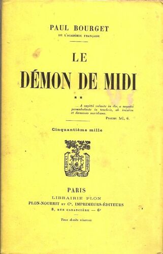 Le Démon De Midi- Tome Ii