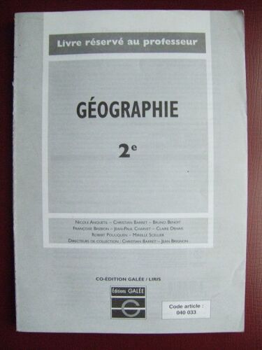 Geographie 2nde - Livre Du Professeur