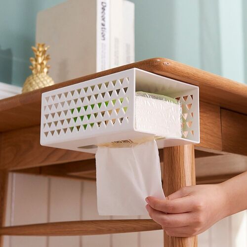 Xm Porte-Papier Salle De Bain Cuisine Sans Perforation Bac À Mouchoirs Porte-Papier Boîte De Papier Organisateur D'essuie-Mains Rangement Mural Étanche