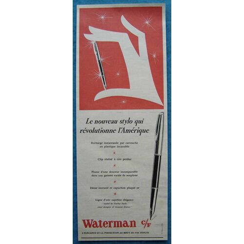 Publicité Papier - Stylo Waterman De 1955