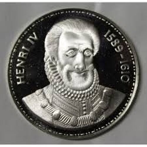 Médaille Royale Henri 4 Iv (1589-1610) - Argent Belle Épreuve Be 16,4 G - 34,1 Mm - Années 90