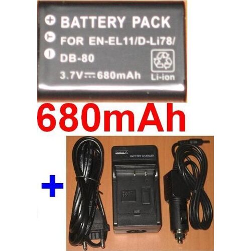 Chargeur + Batterie Pour NIKON CoolPix EN-EL11 ENEL11 S550 S560, Pentax Optio M50 M60 V20 W60 W80 L5