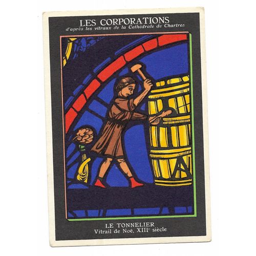 Carte Postale Publicité Aspirine Usines Du Rhône. Les Corporations Les Tonneliers