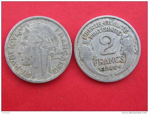 France = Pièce De 2 Francs, Morlon, Année 1946, Avec Lettre B, En Aluminium.( Monnaie Peu Courante)