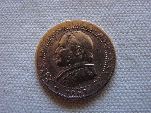 1 Solo Pontifical De 5 Cent Stato Pontificio1867
