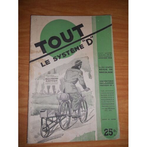 Tout  N° 37 : Le Systeme D De 1949  Velo A Traction Electrique