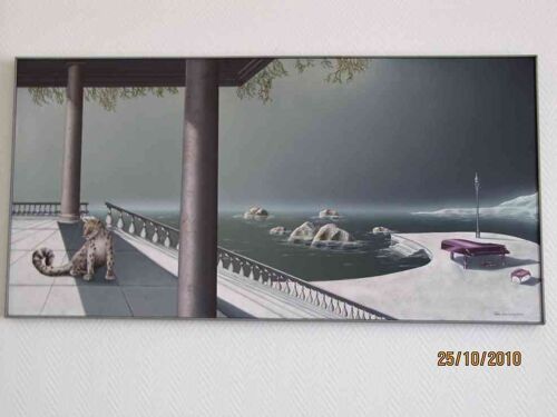 Huile Sur Toile De Thierry Van Quickenborne - L'invité