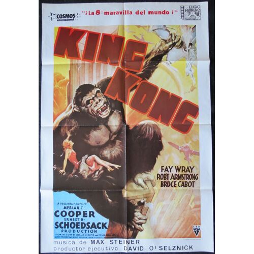 King Kong - Film Fantastique R?alis? En 1933 Par Merian C.Cooper Avec Fay Wray Et Robert Armstrong - Affiche De Cin?ma Pour La Sortie En Espagne En 1978 - 100x67cm - Movie Poster