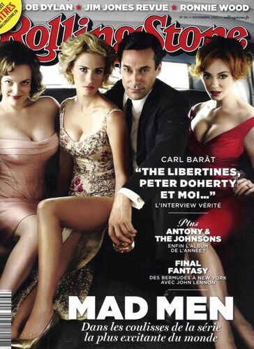 Rolling Stone  N° 26 : Mad Men-Hamm 8p/ Barat-Libertines 6p/ Sumner 5p/ 4p: Canet,R.Wood,Lennon,Jim Jones Revue,Dylan/ 3p:Hegarty/ 2p:Tame Impala/ 1p:Jackson,S.Tyler