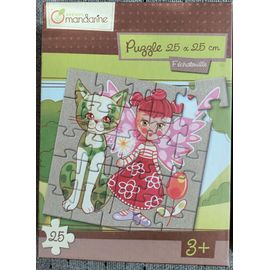 Puzzle 25 Pièces Féchatouille (Fille Et Chat)