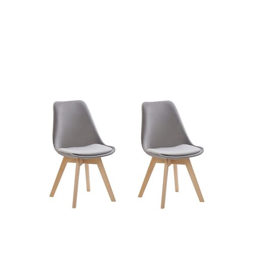 Chaise de salle à manger Set de 2 Velours Gris DAKOTA