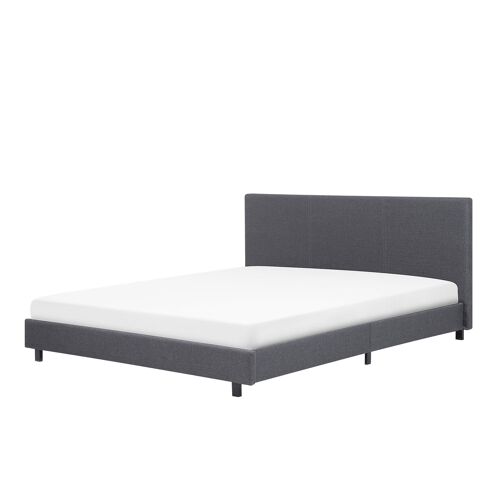 Lit double en tissu gris 180 x 200 cm ALBI