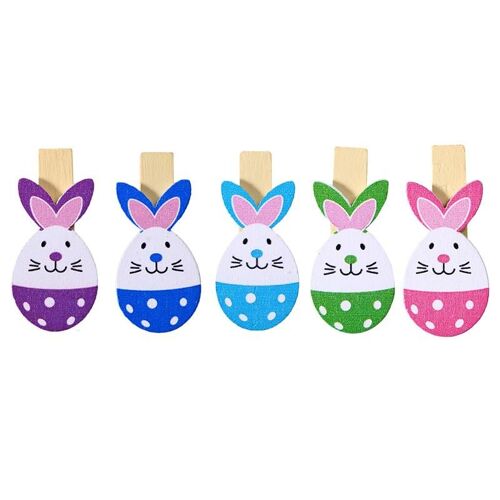 Xm 10 Pièces Bricolage Bois Beau Lapin Coloré En Bois Chevilles Note Mémo Photo Clips Support Artisanat Ornements Pour La Fête De Pâques Décoration A35