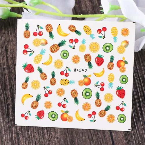 Xm Autocollant Décoratif Pour Art Des Ongles Étiquette Décorative Thème Hawaii Fruits Tropicaux Manucure Pointe Art Des Ongles 6 Pièces 