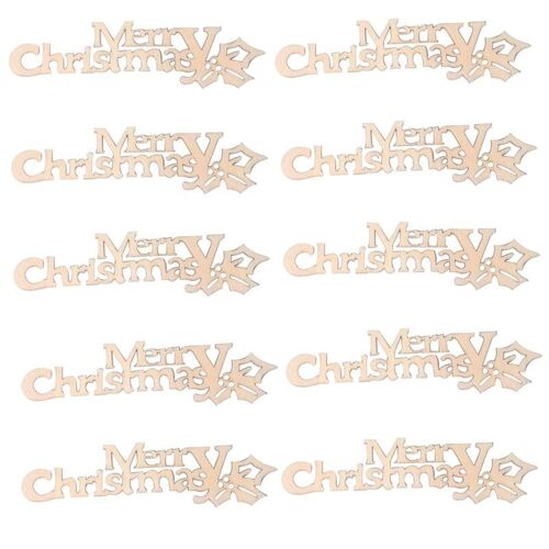 Xm 20 Pièces En Bois Joyeux Noël Ornements Peinture À La Main Noël Artisanat Décoratif Joyeux Noël Pièces En Bois Fête De Noël A35
