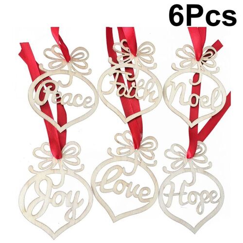 Xm 1 Pièces De Noël Étiquettes Suspendues En Bois Bricolage Peint Arbre De Noël Ornement Bricolage Décorations De Fête Étiquettes Suspendues Pour La Fête De Noël A2