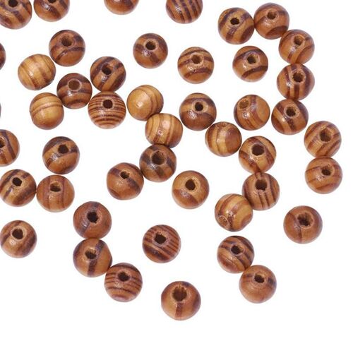 Xm Perles En Bois Rondes À Motifs Naturels 300 Pièces 6mm Accessoires Pour Bracelet Collier Bijoux Fabrication De Bijoux Décoration Artisanale Diy Bricolage A3