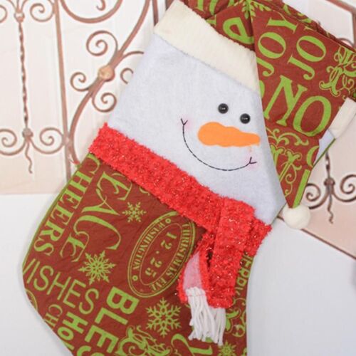 Xm Chaussettes De Noël Bonhomme De Neige Sac Cadeau Sac À Bonbons Ornements Suspendus Pour Arbre De Noël Maison