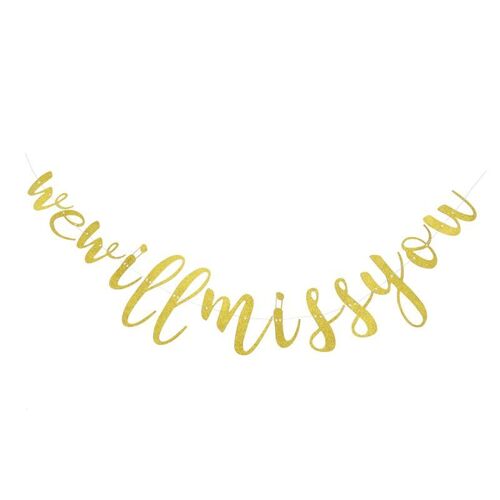 Xm Nous Allons Vous Manquer Bannière Décorative Or Paillettes Lettre Impression Drapeau Disposition Fournitures Fournitures De Fête Pour Fiançailles De Mariage A35
