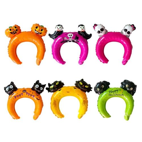 XM 6 pièces en aluminium Film ballons coiffure bandeau ensemble pour Halloween fête ballon décoration joyeux anniversaire fête A3