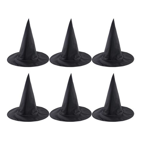 Xm 6 Pièces Halloween Assistant Chapeau Oxford Tissu Sorcière Chapeau Halloween Fête Fournitures Déguisement Cosplay Accessoire A3