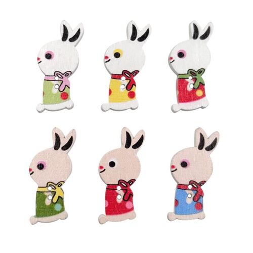 Xm Boutons En Bois En Forme De Lapin Bricolage Couture Scrapbook Vêtements D'impression Accessoires Artisanaux A3