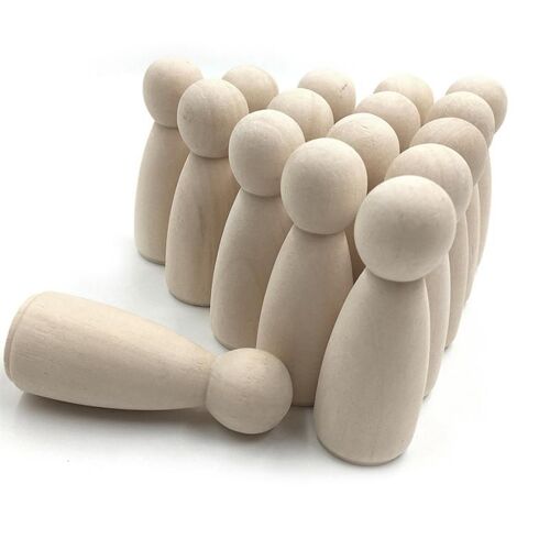 Xm 10 Pièces Inachevé En Bois Peg Poupées Jouet Graffiti Décoratif Famille Bricolage Artisanat En Bois Poupée Marionnette Jouets Pour Enfants Art Décor À La Maison A3