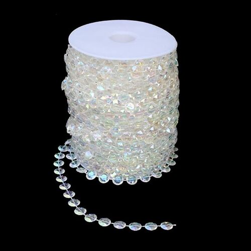 Xm Perles Acryliques Brins Perles Claires Chaînes De Cordes Pour Décorations De Douche Nuptiale De Mariage (30m)