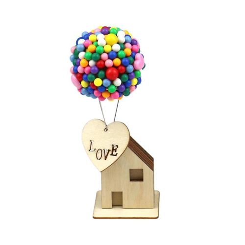 Xm Ballons De Bricolage Pour Petites Maisons A35 Artisanat En Bois Modèle De Cabane En Bûches Cadeau De La Saint-Valentin Ornements De Décoration De Voiture Pour Copines Parents Diy Bricolage