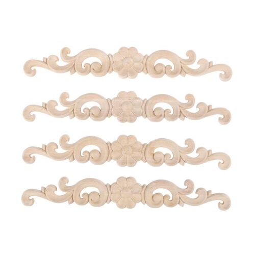 Xm 4 Pièces En Bois Sculpté Robuste Cadres En Bois Coin Intérieur Pour Bricolage Meubles Maison Porte En Bois Applique Art Artisanat Décoration A3