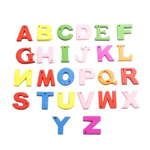 Xm 100 Pièces En Bois Coloré Lettres Pour Enfants Éducation Jouet Maison Décorative En Bois Mignon 26 Alphabet Boutons Pour Artisanat A3