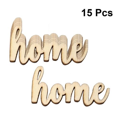 Xm Pièce En Bois Suspendue Lettres De Maison Décor De Table Artisanat Bricolage Pour Rassemblement Mariage Décoration De La Maison A3 15 Pièces