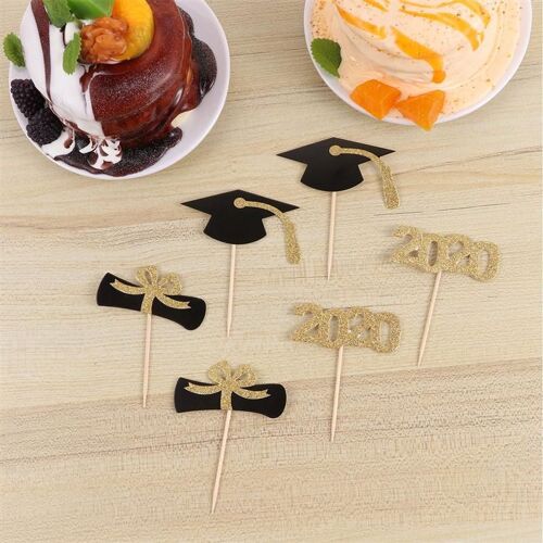 Xm Toppers De Cupcake Pour Remise De Diplôme Numéro 2020 Insertion De Fruits À Paillettes Casquette De Jeune Fille En Papier Décoration De Gâteau Remise De Diplôme