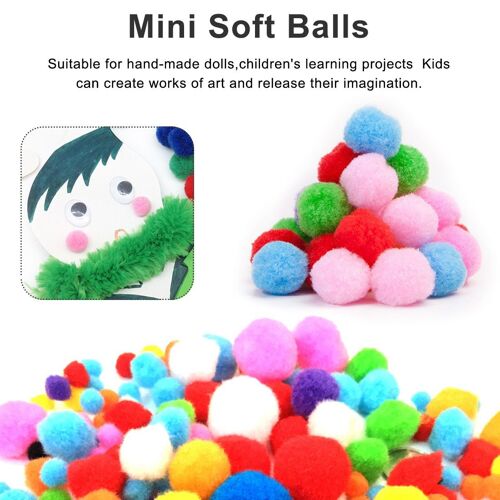 Xm Pompon Doux Mélange De Couleurs 5 Pièces De Style Créatif 100 Pièces Artisanat En Tissu Peluche Moelleux Boule De Fourrure Douce Bricolage Fournitures De Couture Pour Décoration Intérieure